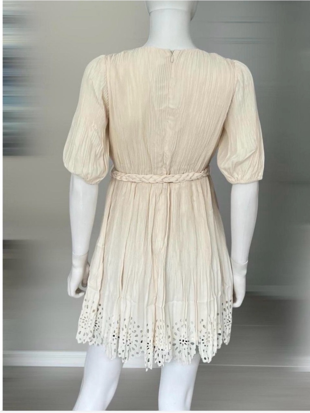 LENA  ribbed/pleated detailing mini dress size S L - Picture 7 of 7